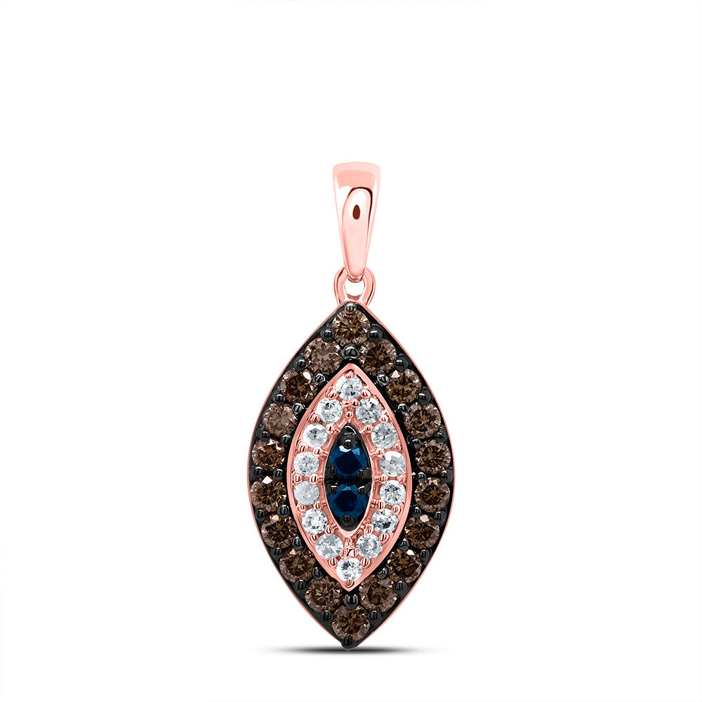 1/2CTW-DIA P1 GIFT COGNAC NATURAL, BLUE-DIA MARQUISE PENDANT