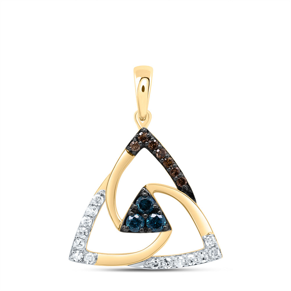 1/4CTW-DIA P1 GIFT COGNAC NATURAL, BLUE-DIA TRIANGLE PENDANT