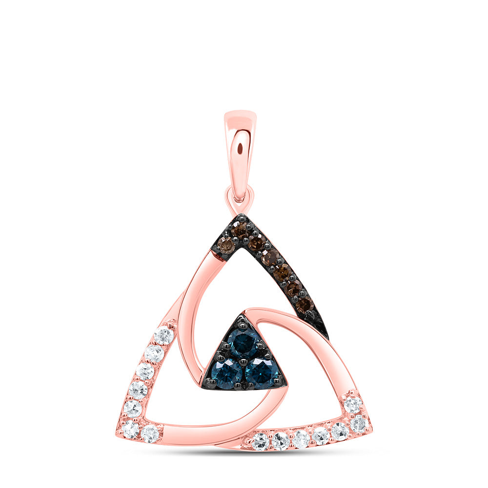 1/4CTW-DIA P1 GIFT COGNAC NATURAL, BLUE-DIA TRIANGLE PENDANT