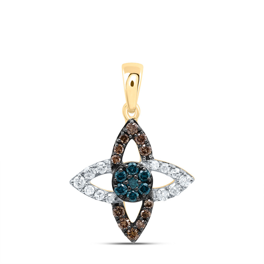 1/3CTW-DIA P1 GIFT COGNAC NATURAL, BLUE-DIA PENDANT