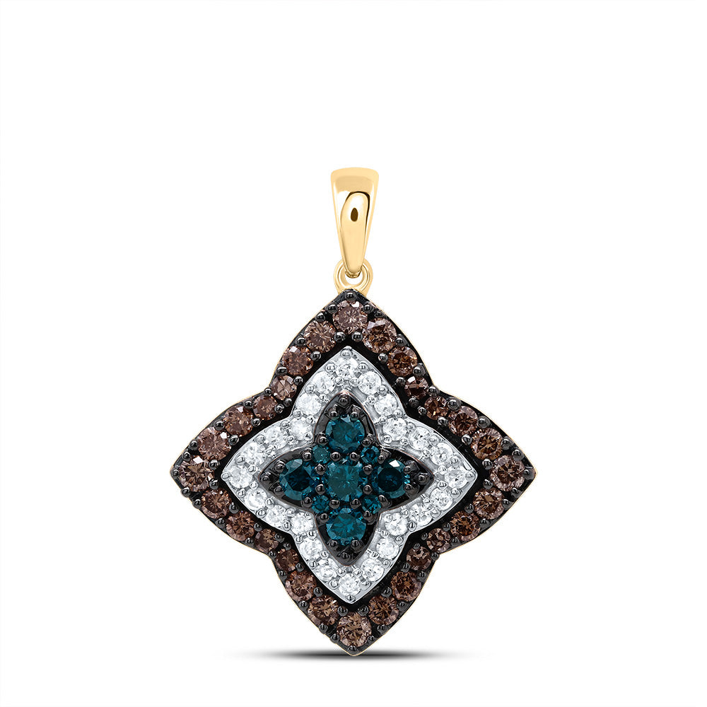 3/4CTW-DIA P1 GIFT COGNAC NATURAL, BLUE-DIA PENDANT
