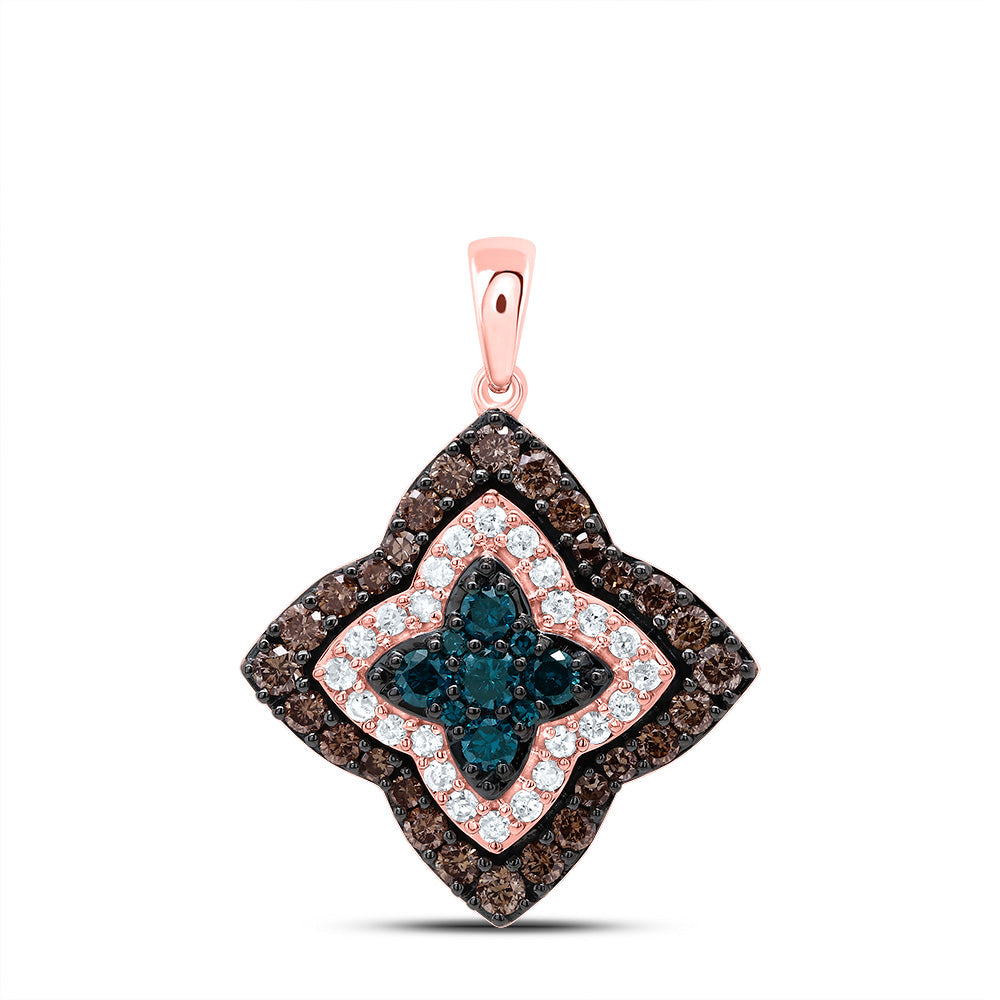 3/4CTW-DIA P1 GIFT COGNAC NATURAL, BLUE-DIA PENDANT
