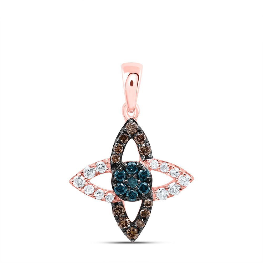 1/3CTW-DIA P1 GIFT COGNAC NATURAL, BLUE-DIA PENDANT