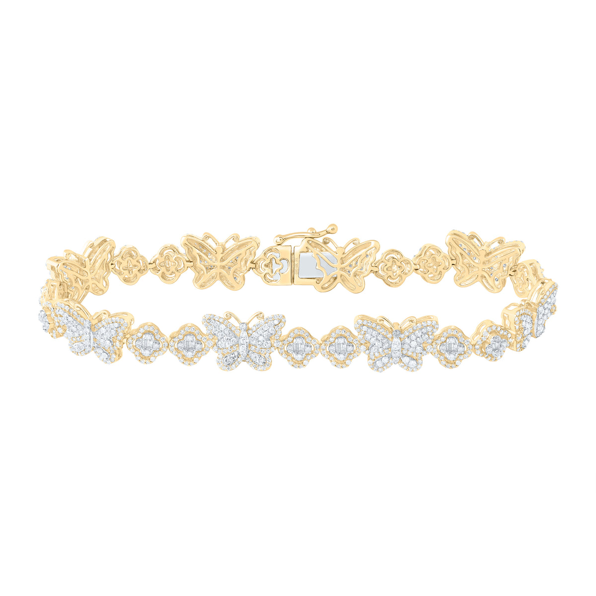 2 1/2CTW-DIA NK CLOVER BUTTERFLY LADIES BRACELET (7 INCH)