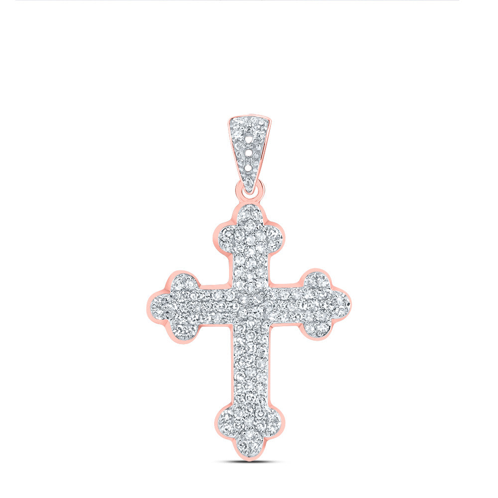 1/4CTW-DIA NK FASHION CROSS PENDANT