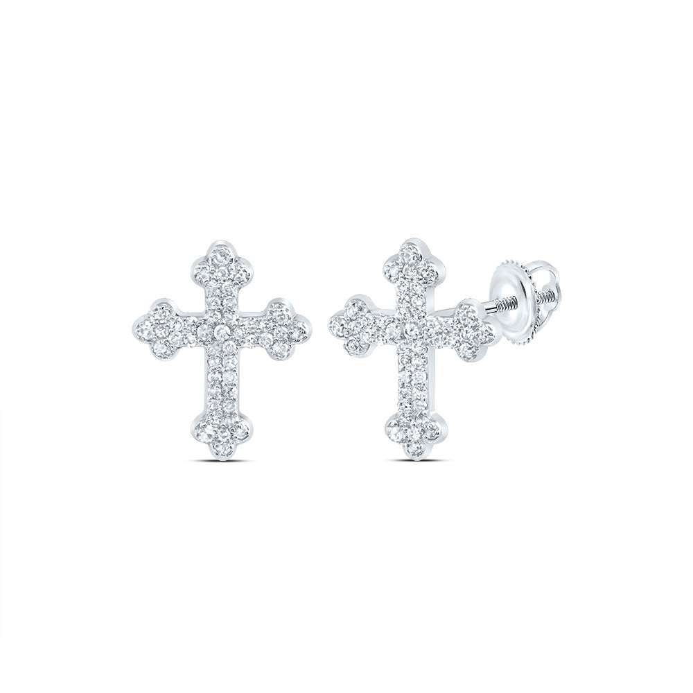1/5CTW-DIA NK FASHION CROSS EARRING