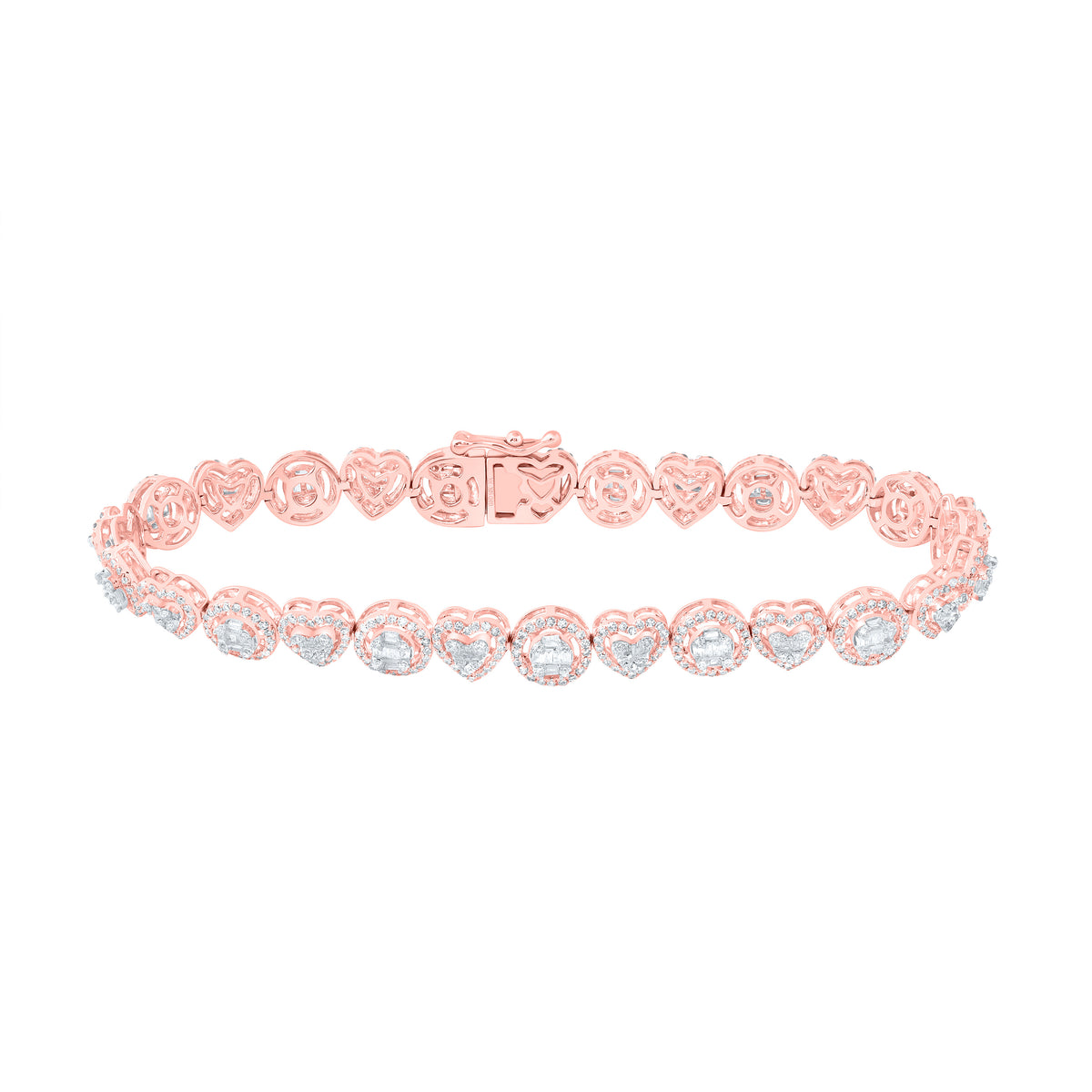 2 1/2CTW-DIA NK HEART ROUND LADIES BRACELET (7 INCH)