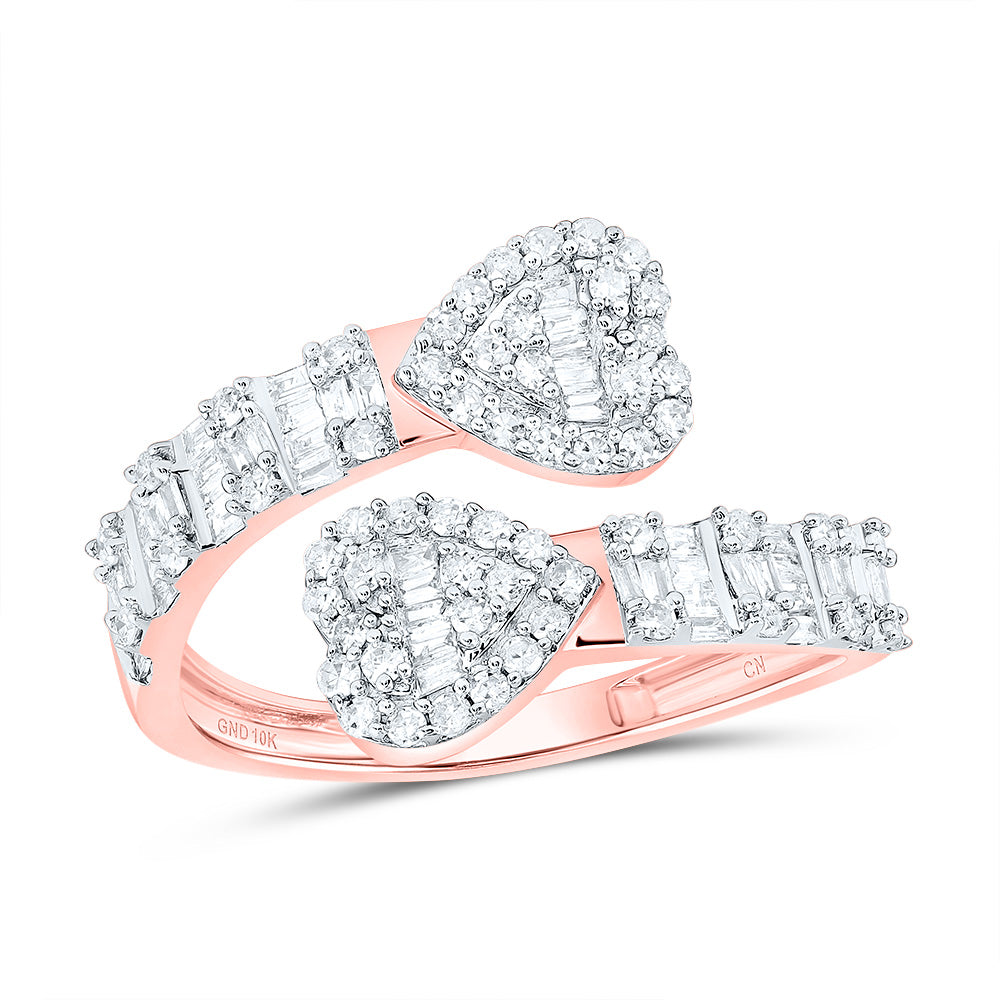 5/8 CTW-DIA CN HEART CUFF LADIES RING