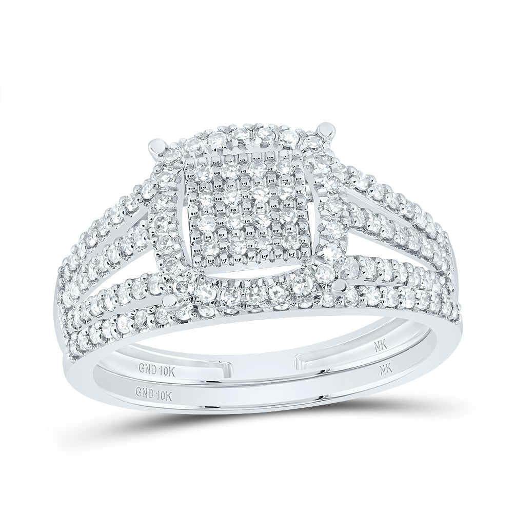 3/8CTW-DIA NK FASHION CUSHION BRIDAL SET