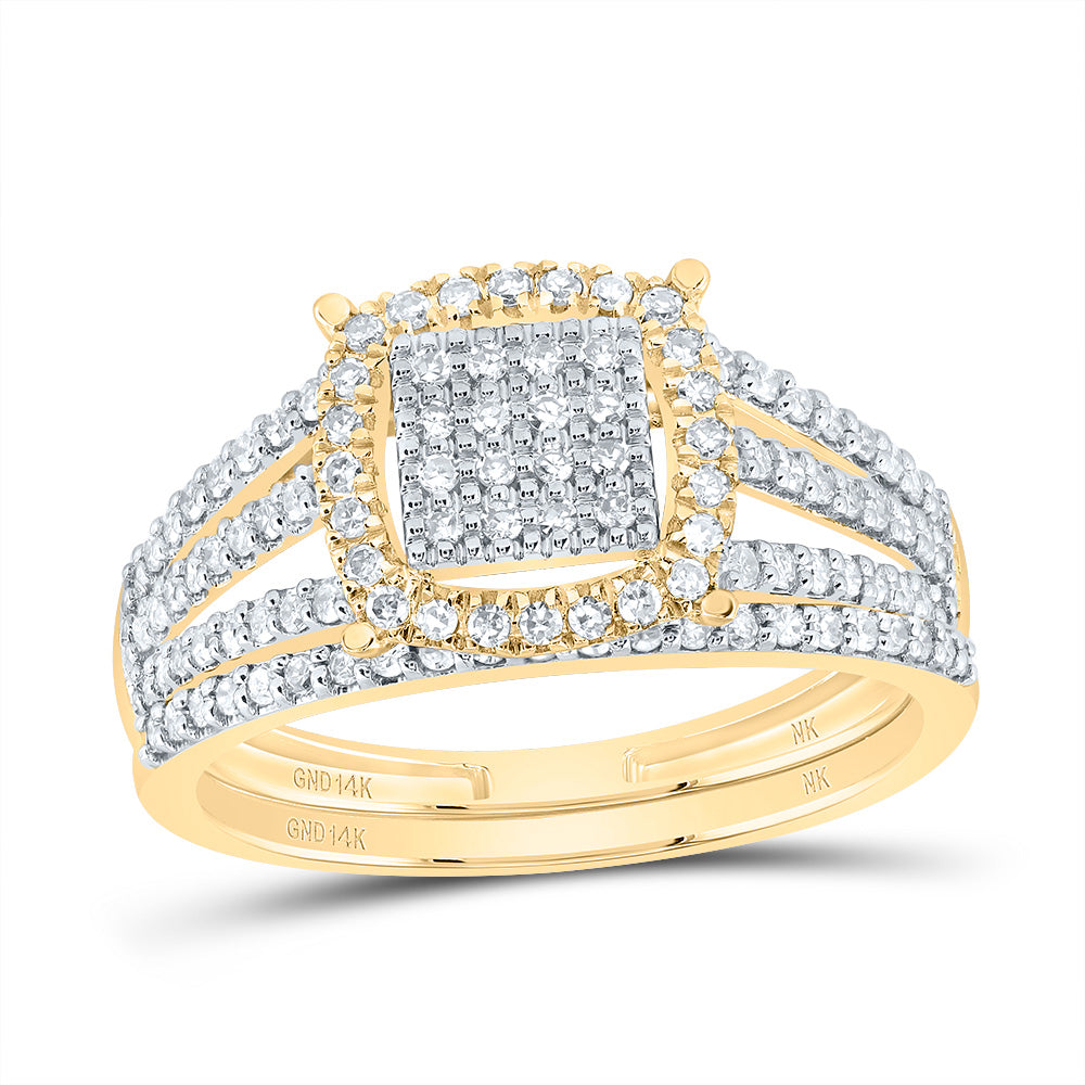 3/8CTW-DIA NK FASHION CUSHION BRIDAL SET