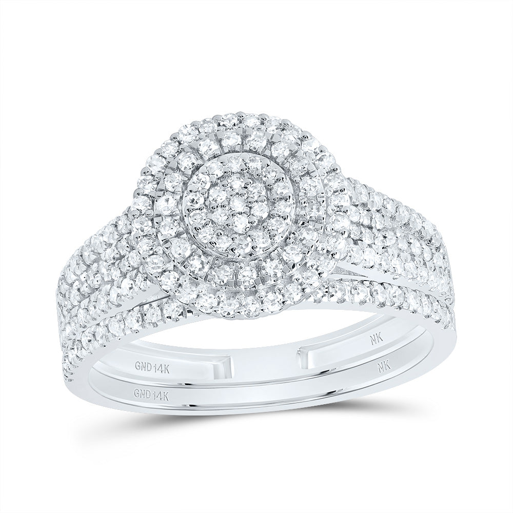 5/8CTW-DIA NK ROUND DOUBLE HALO BRIDAL SET