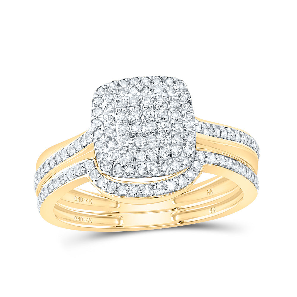 3/8CTW-DIA NK FASHION CUSHION BRIDAL SET