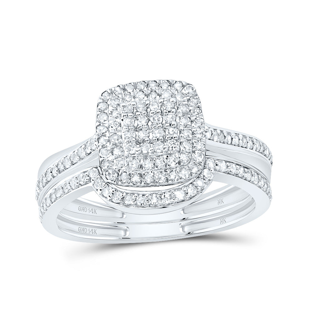 3/8CTW-DIA NK FASHION CUSHION BRIDAL SET