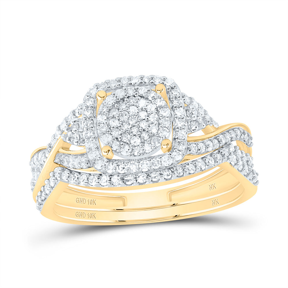 1/2CTW-DIA NK FASHION CUSHION BRIDAL SET