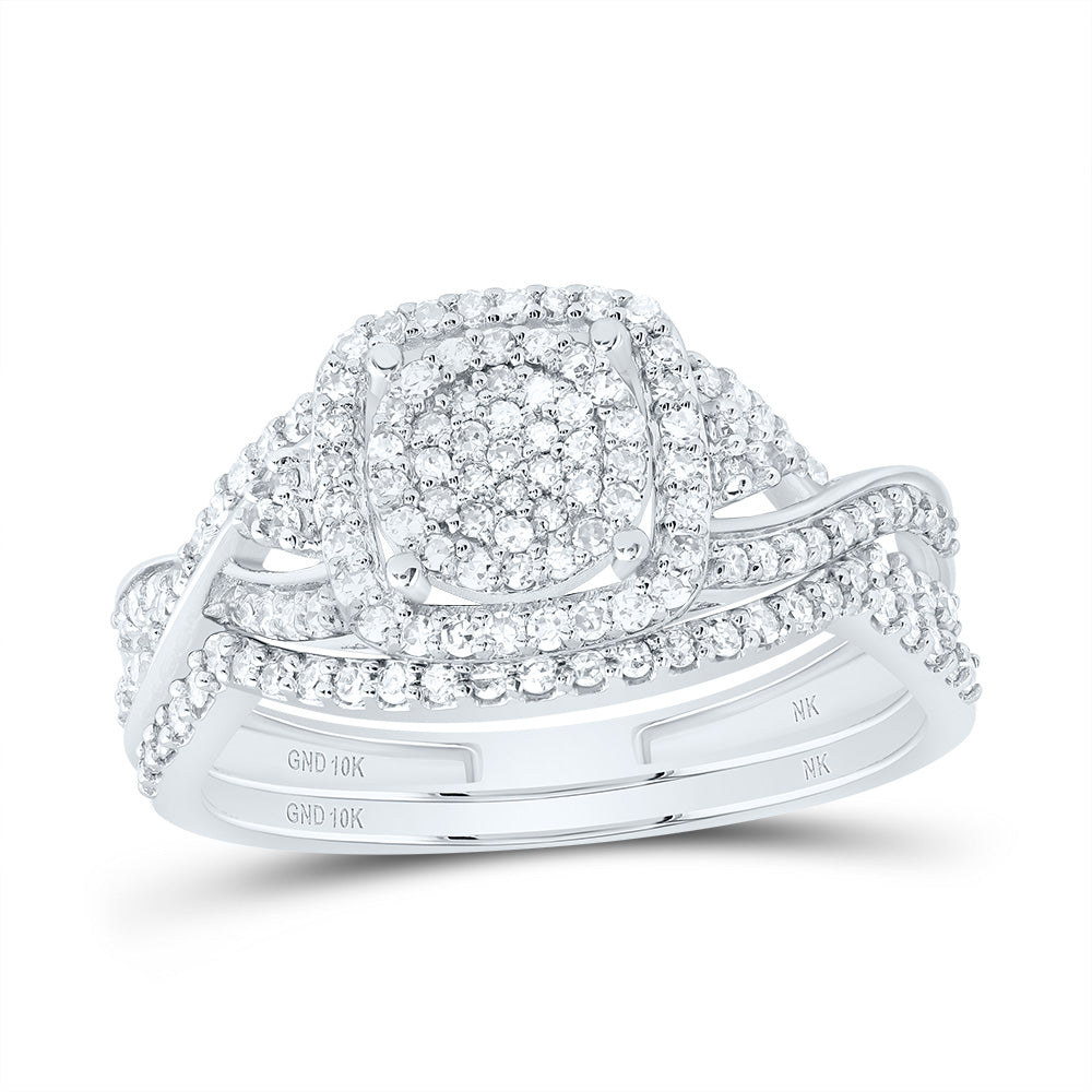 1/2CTW-DIA NK FASHION CUSHION BRIDAL SET