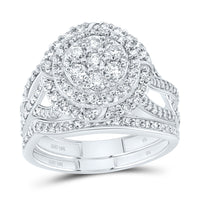 Load image into Gallery viewer, 1 1/5TW-DIA NK FASHION FLOWER BRIDAL SET
