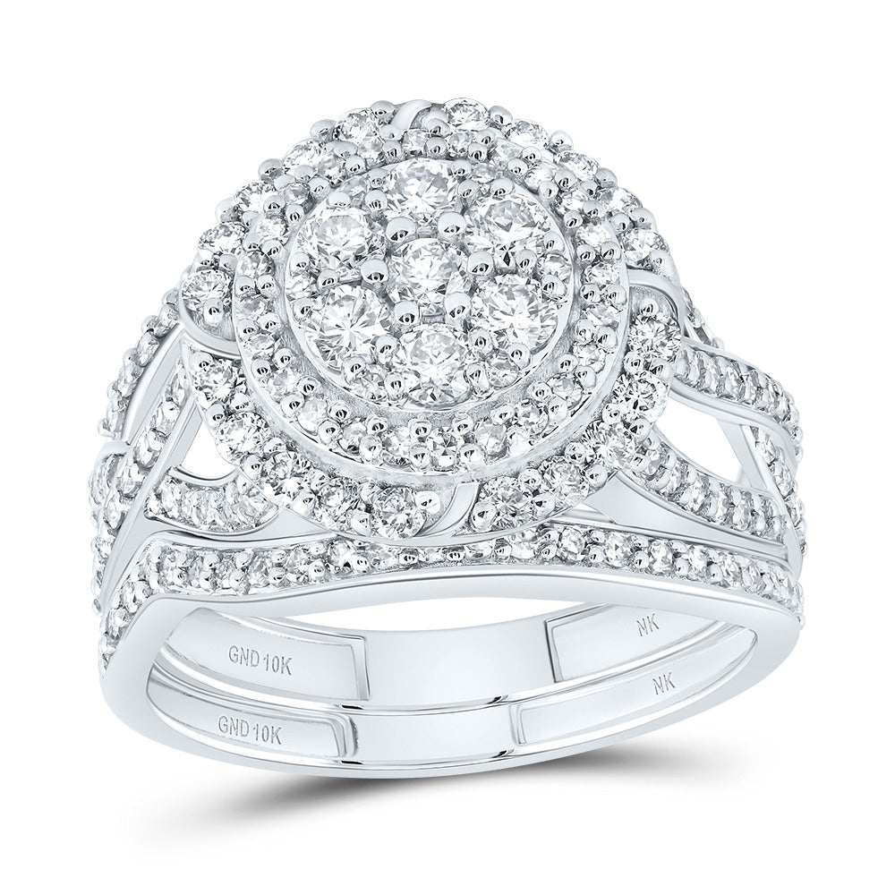 1 1/5TW-DIA NK FASHION FLOWER BRIDAL SET