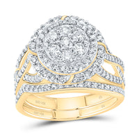 Load image into Gallery viewer, 1 1/5TW-DIA NK FASHION FLOWER BRIDAL SET
