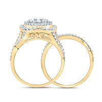 Load image into Gallery viewer, 1 1/5TW-DIA NK FASHION FLOWER BRIDAL SET
