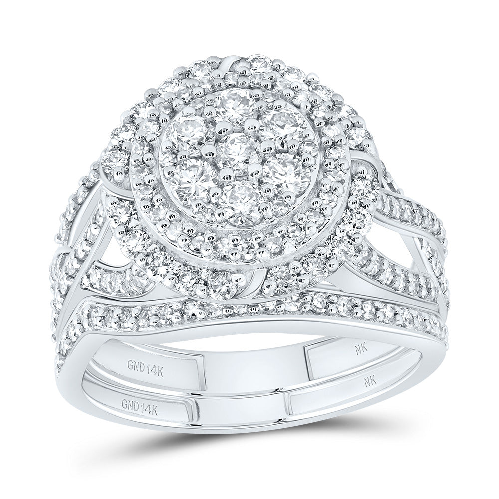 1 1/5TW-DIA NK FASHION FLOWER BRIDAL SET