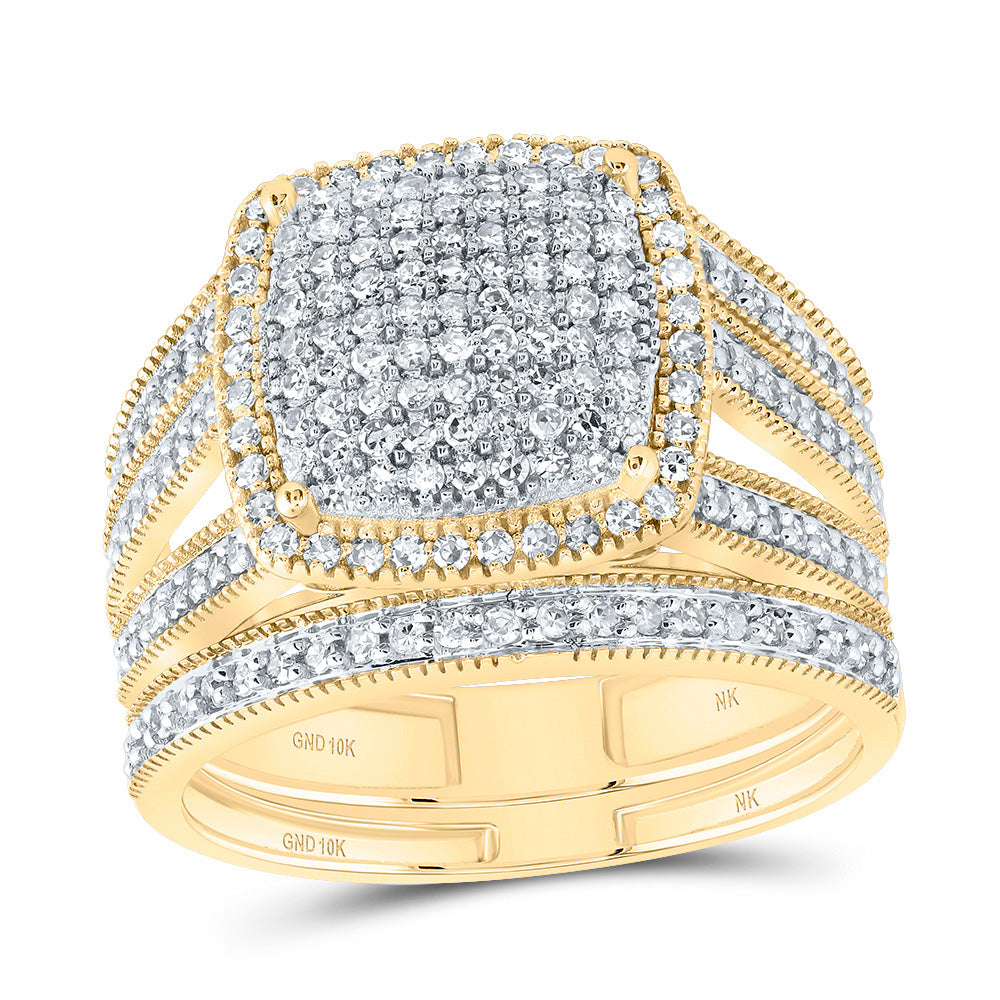 3/4CTW-DIA NK FASHION CUSHION BRIDAL SET