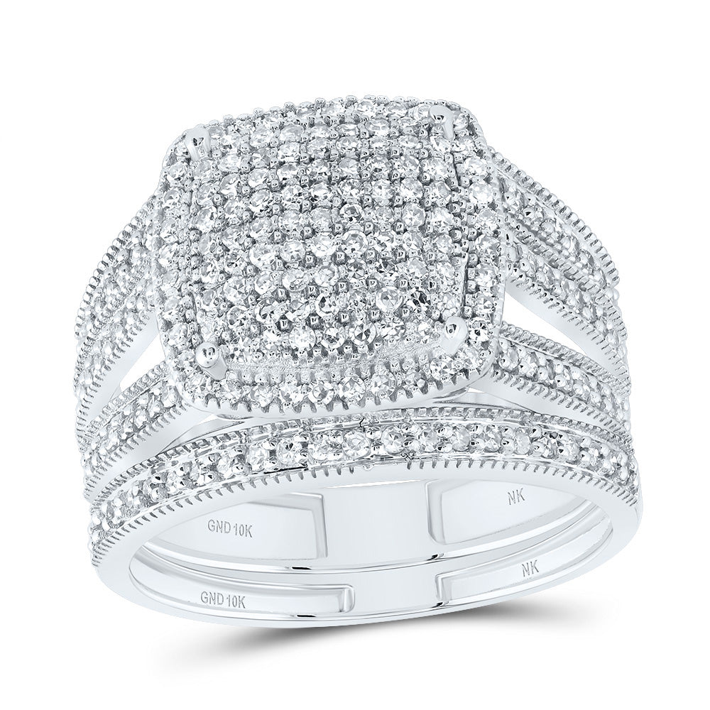 3/4CTW-DIA NK FASHION CUSHION BRIDAL SET