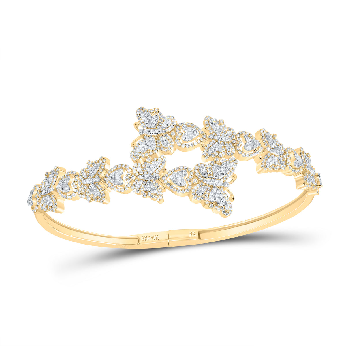 2 1/2CTW-DIA NK FASHION BUTTERFLY-HEART BANGLE (55X65MM)