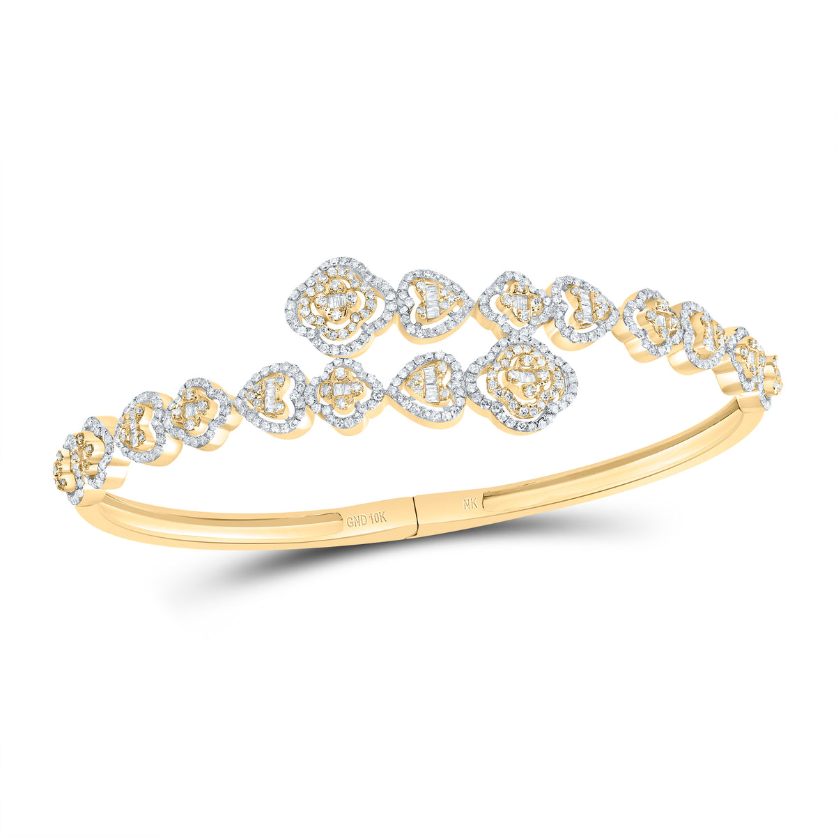 1 5/8CTW-DIA NK FASHION CLOVER-HEART BANGLE (55X65MM)