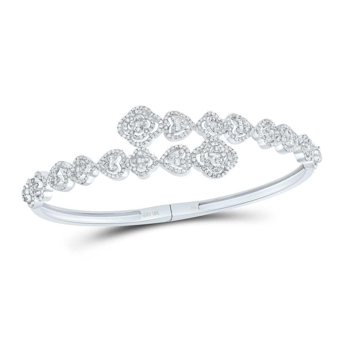 1 5/8CTW-DIA NK FASHION CLOVER-HEART BANGLE (55X65MM)