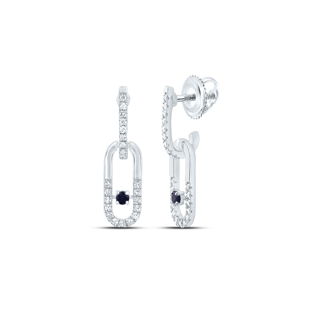 1/6CTW-DIA CN 1.8MM RD-BS NAT GEM PAPER CLIP DANGLING EARRING