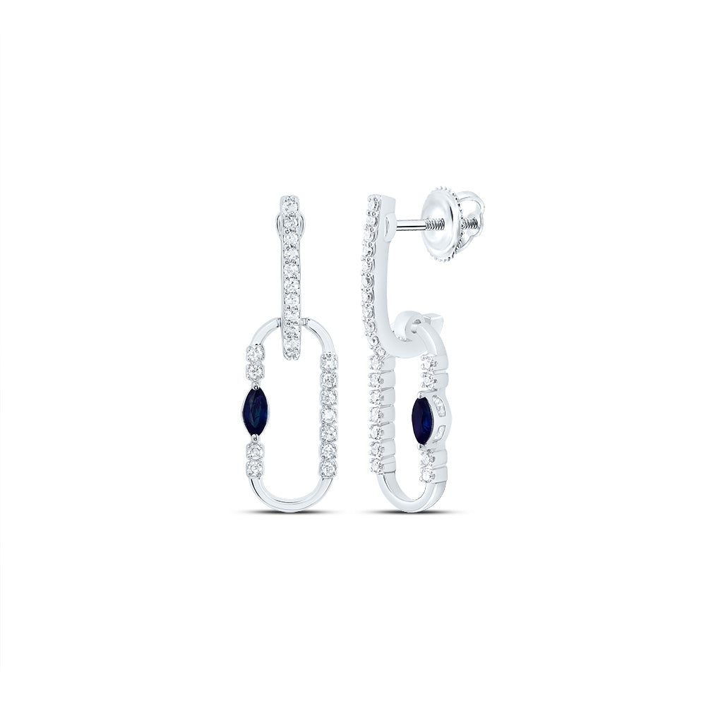 1/8CTW-DIA CN 3X2MM MQ-BS NAT GEM PAPER CLIP DANGLING EARRING