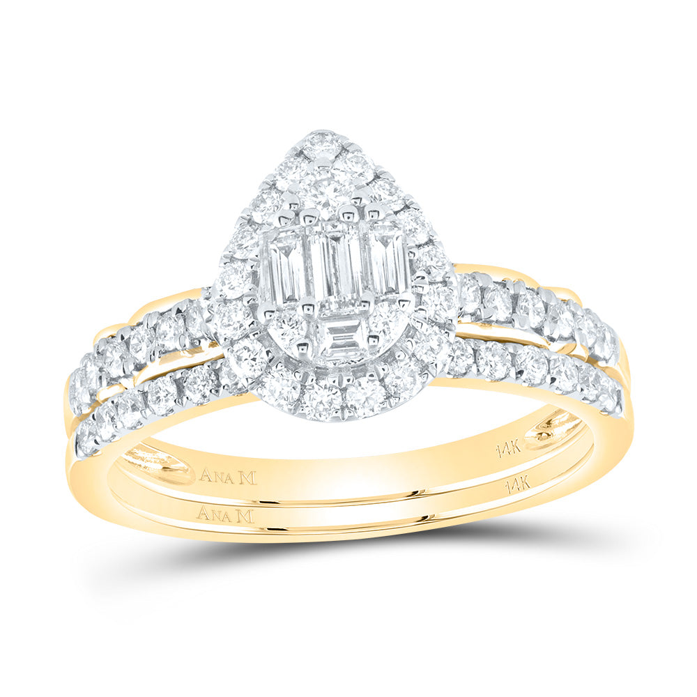 3/4CT-DIA ANA M  DIANA PEAR BRIDAL SET