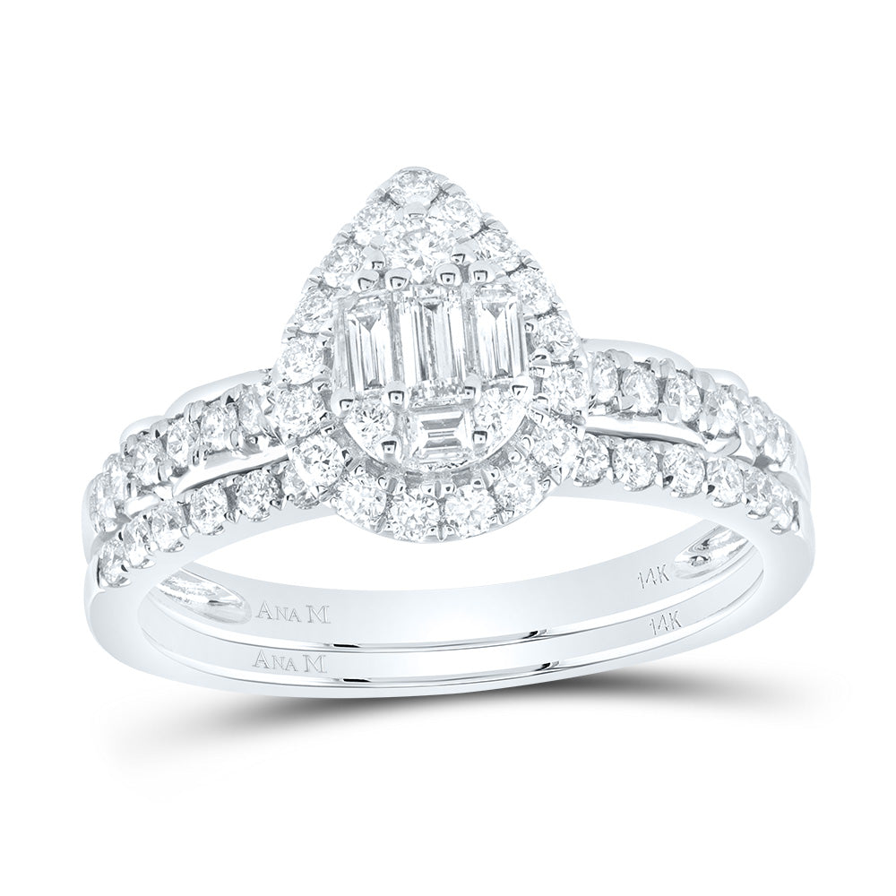 3/4CT-DIA ANA M  DIANA PEAR BRIDAL SET
