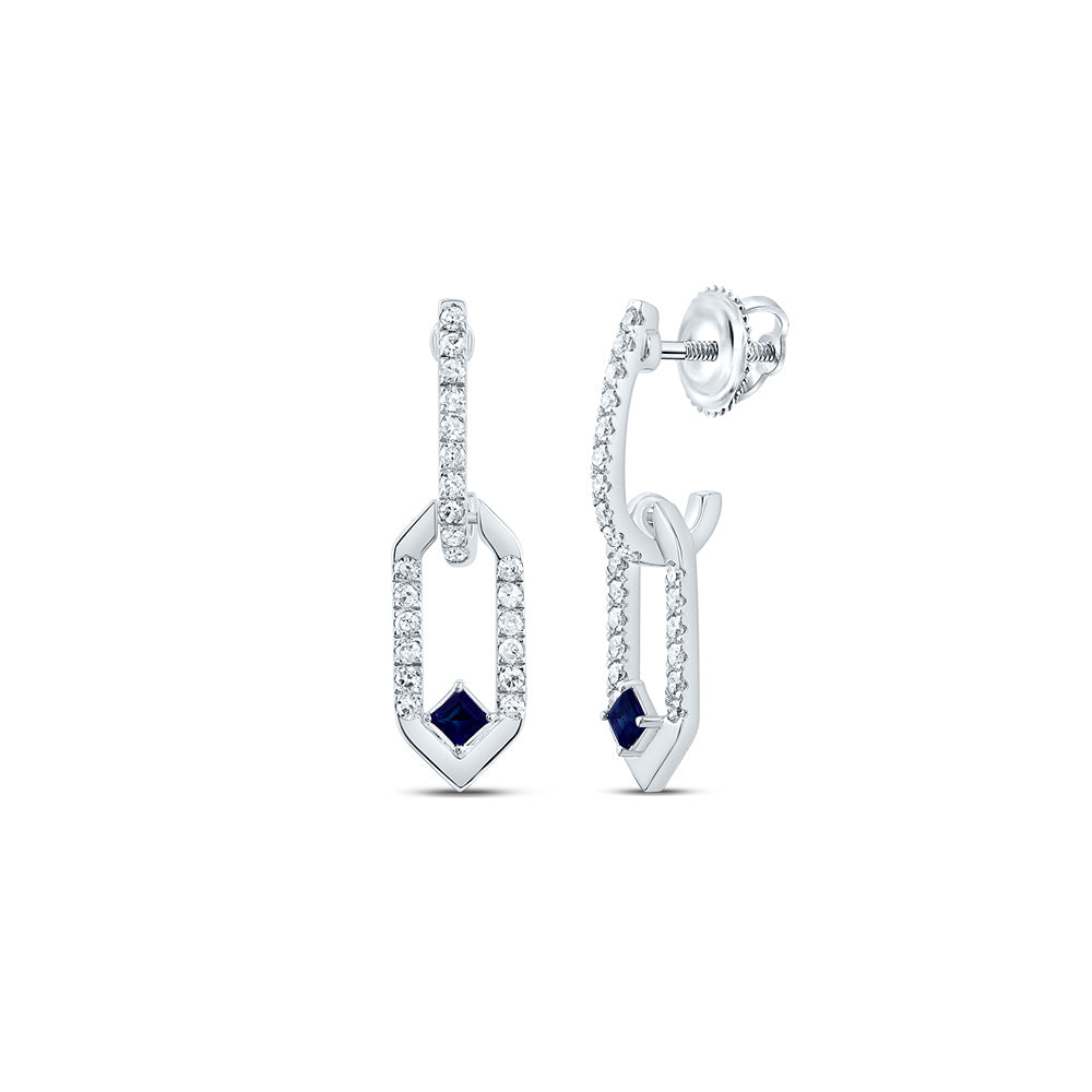 1/6CTW-DIA CN 1.7MM PR-BS NAT GEM PAPER CLIP DANGLING EARRING