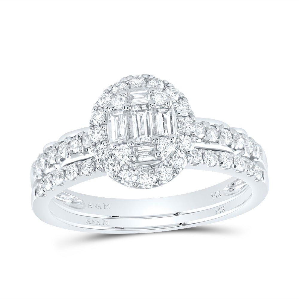 3/4CT-DIA ANA M  DIANA OVAL BRIDAL SET