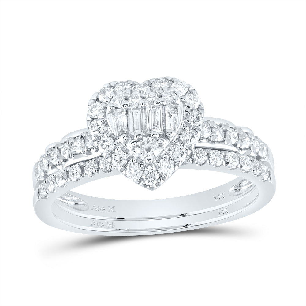 5/8CT-DIA ANA M  DIANA HEART BRIDAL SET
