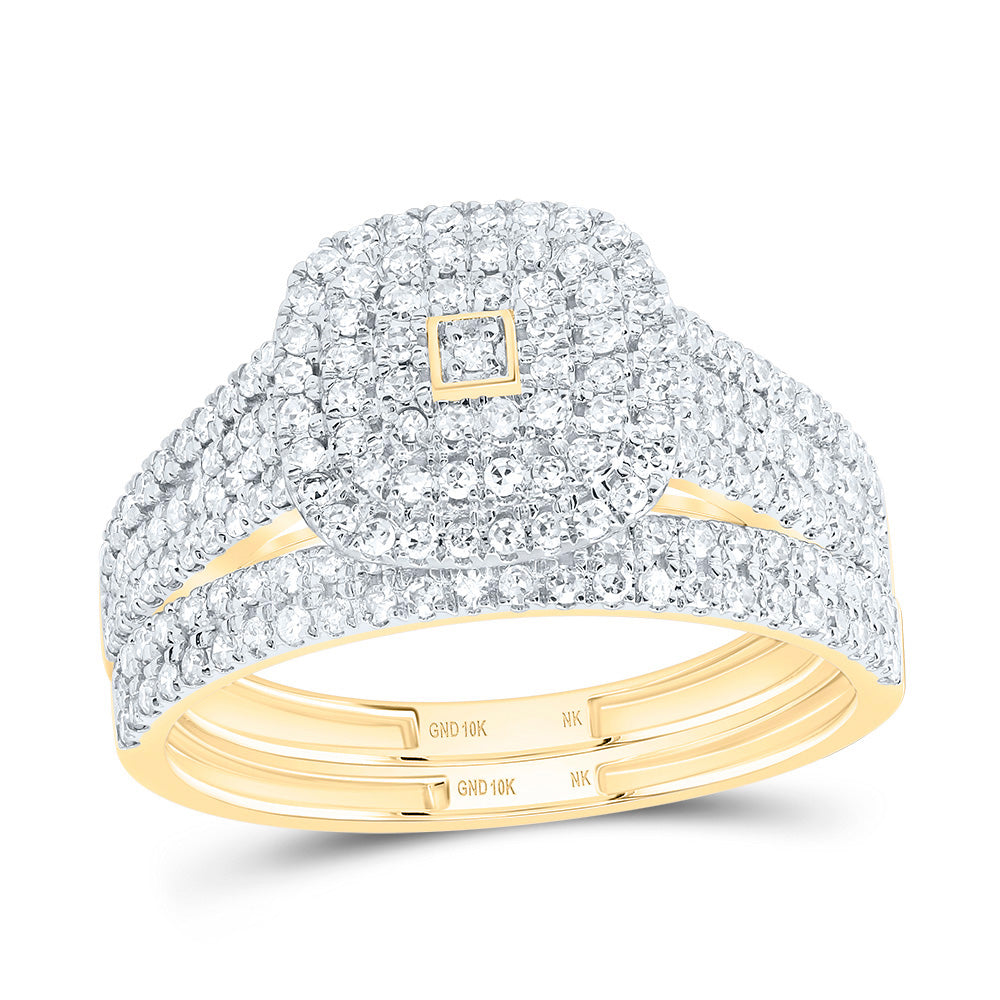 5/8CTW-DIA NK CUSHION DOUBLE HALO BRIDAL SET