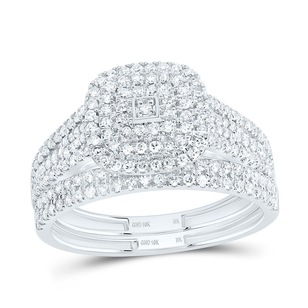 5/8CTW-DIA NK CUSHION DOUBLE HALO BRIDAL SET
