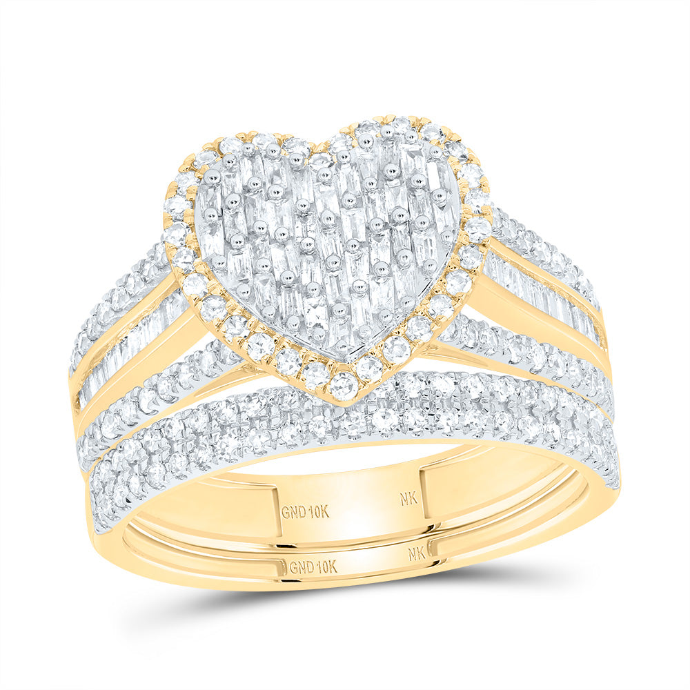 3/4CTW-DIA NK FASHION HEART BRIDAL SET
