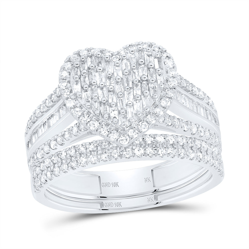 3/4CTW-DIA NK FASHION HEART BRIDAL SET