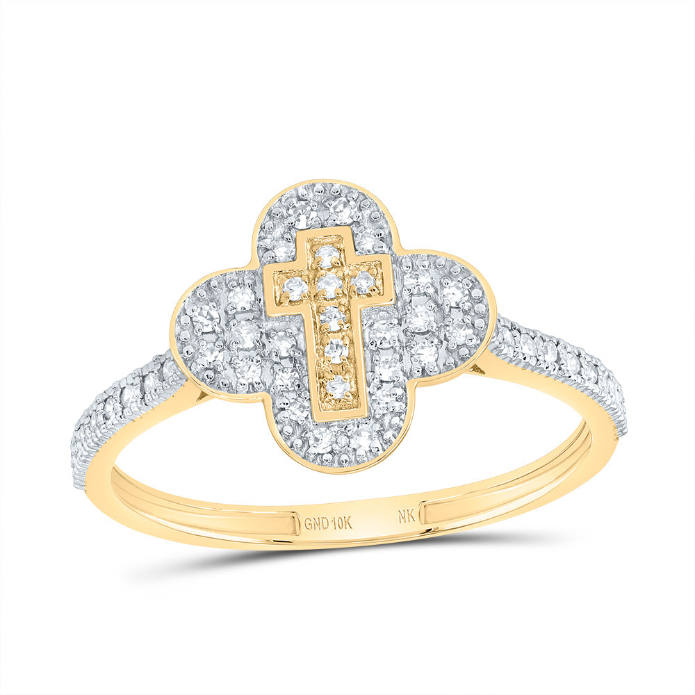 1/6CTW-DIA NK GIFT CROSS CLOVER RING