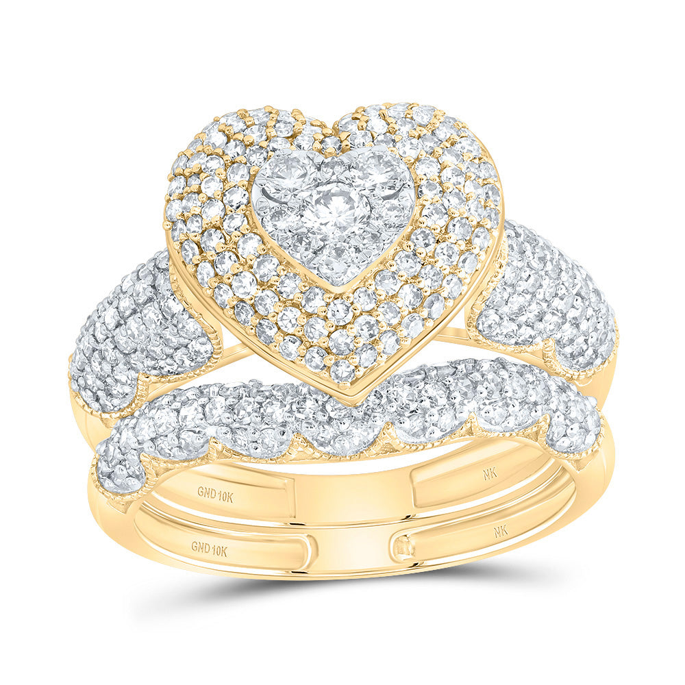 1 1/5CTW-DIA NK FASHION HEART BRIDAL SET