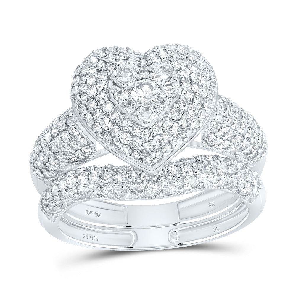 1 1/5CTW-DIA NK FASHION HEART BRIDAL SET