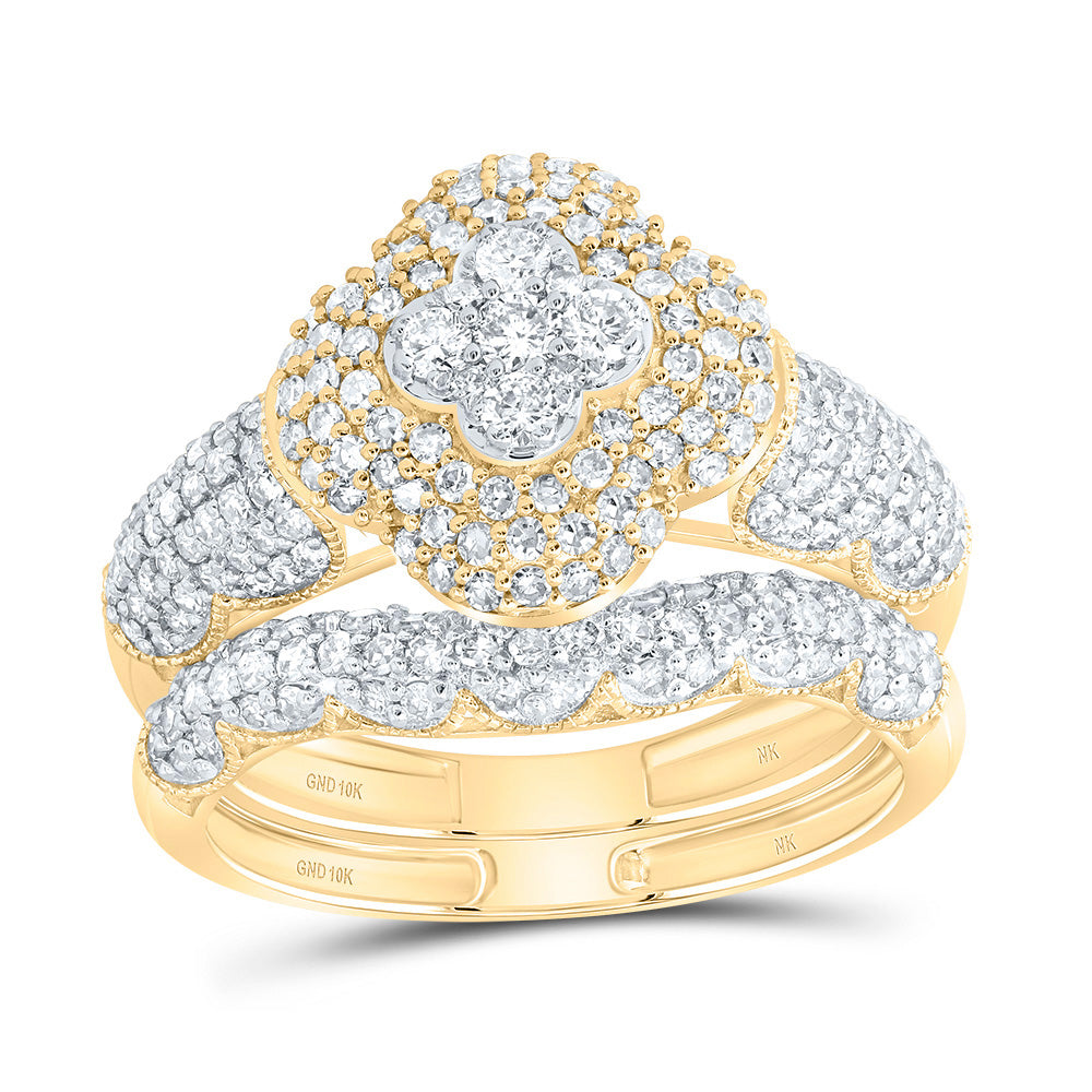 1CTW-DIA NK FASHION CLOVER BRIDAL SET