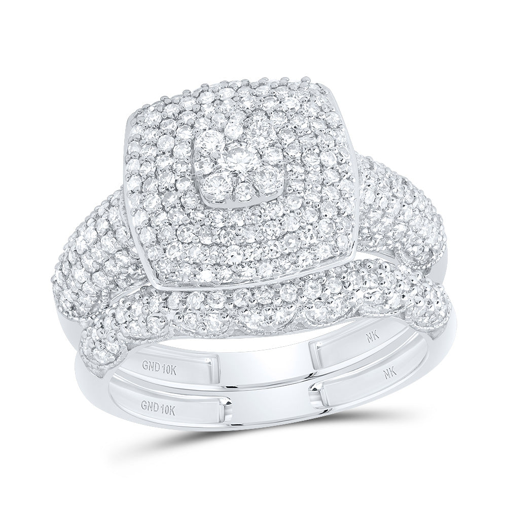 1 1/5CTW-DIA NK FASHION CUSHION BRIDAL SET