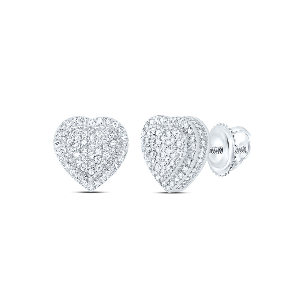 3/8CTW-DIA NK FASHION HEART EARRING