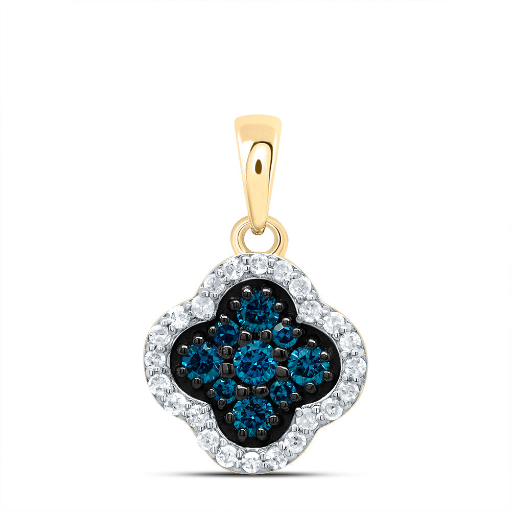 1/4CTW-DIA P1 GIFT BLUE DIAMOND CLOVER PENDANT
