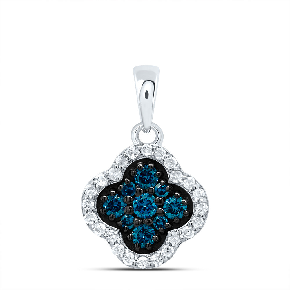 1/4CTW-DIA P1 GIFT BLUE DIAMOND CLOVER PENDANT