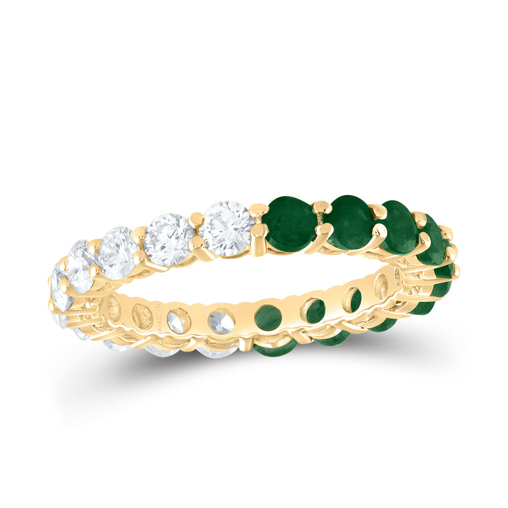 1 1/4CTW-DIA ANA M 1 1/3CTW-RD-EM NAT GEM RING
