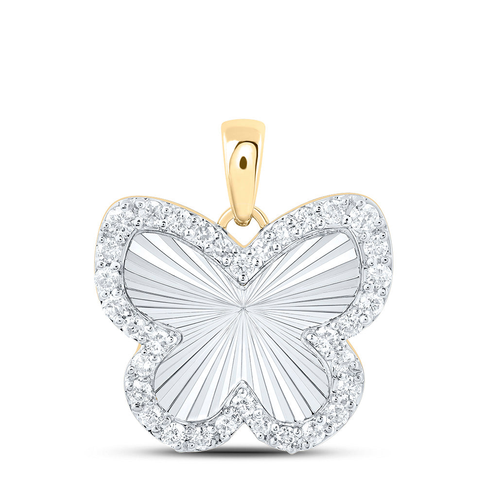 1/4CTW-DIA NK FASHION BUTTERFLY PENDANT